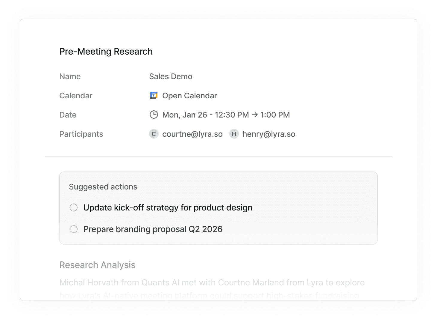 Prep for every meeting in seconds